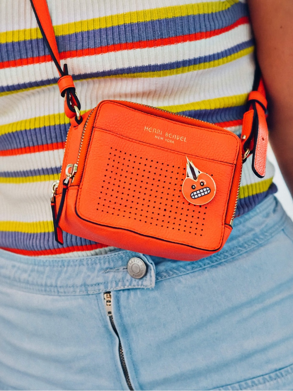 henri bendel Orange Leather Crossbody
